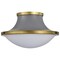 Nuvo Lafayette 1-Light Flush Mount 18 in. Gray/Natural Brass White Opal Glass 60/7916 - alternate 2